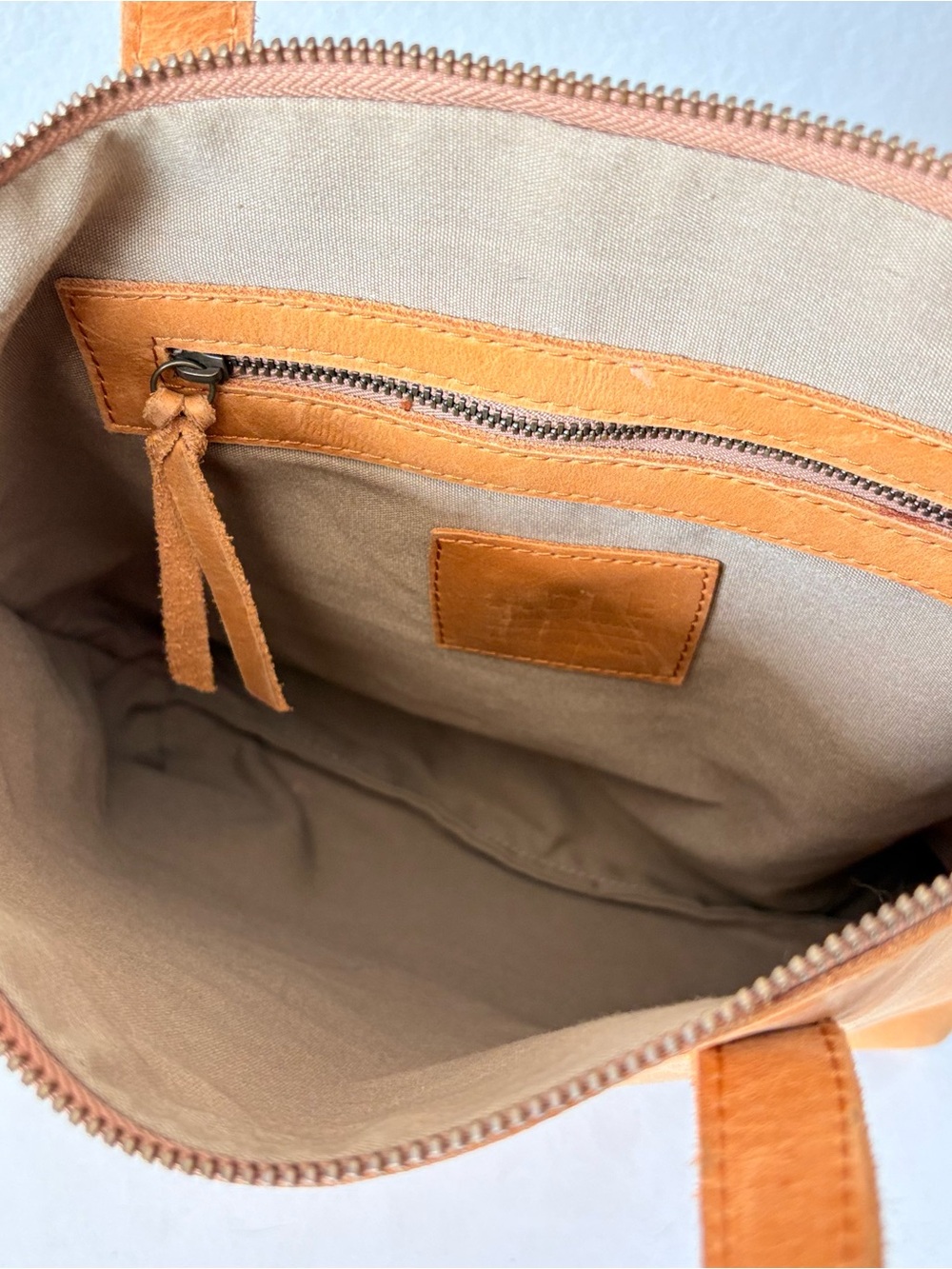 Able Leather Tote Backpack - Camel - Picture 9 of 14